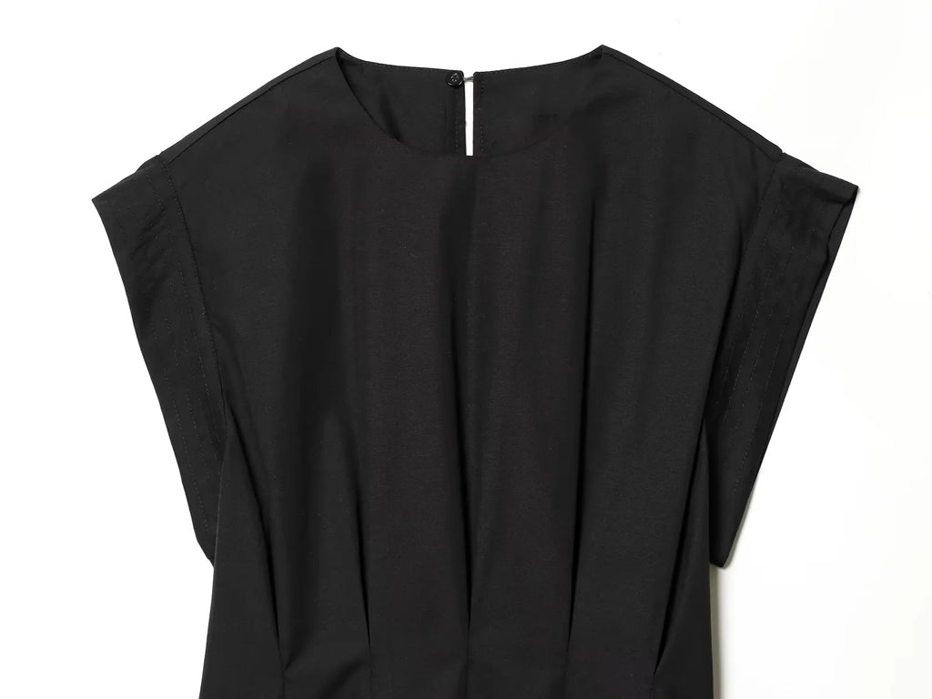BSAY 2026 Minimalist Solid Color Long Dress Ladies Round Neck Cap Sleeve Waist Flowy A Line Maxi Dress Casual Vacation Sundress