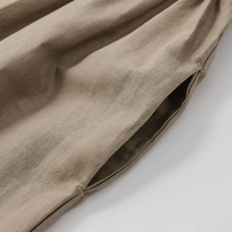 Cotton Linen Dresses For Women 2026 Casualshort Sleeve Back Bandage Harajuku Long Dresse Ladies Dresses Summer Sale Vestidos