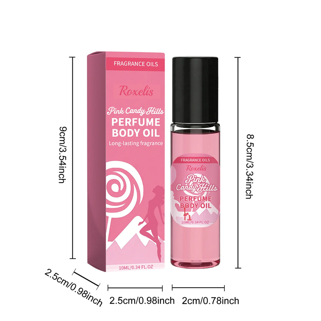 Pink Candy Scented Essential Oil, Pink Sugar Body Moisturizing Cream, Lightly Fragrant, Convenient Daily Essential Oil
