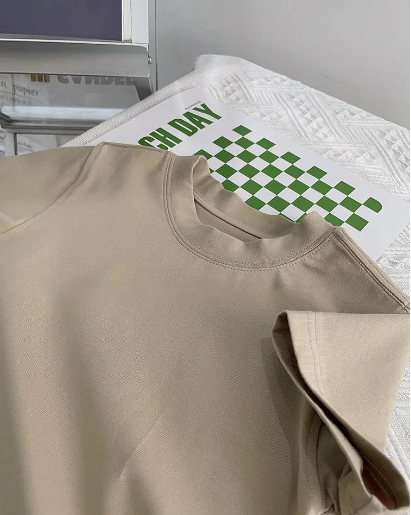 Kids Solid Color Cotton T-Shirt 2026 Spring Summer New Boys Girls Round Neck Short Sleeve Basic Tops Children Casual Tees