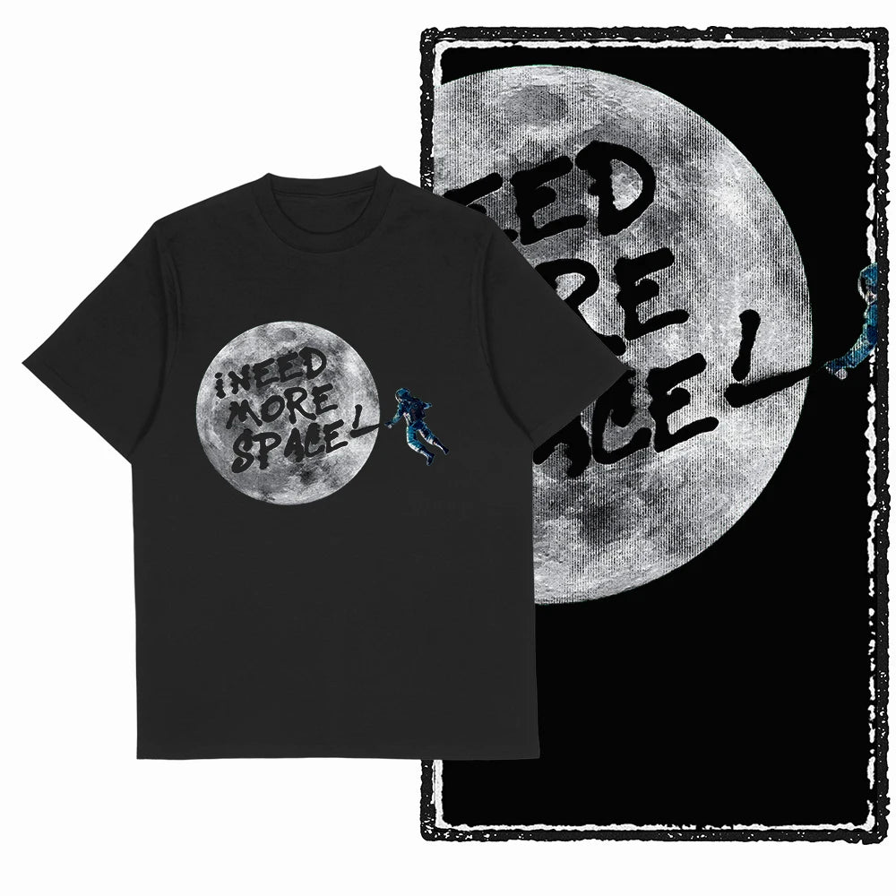 The Coolmind Men's 100% Cotton Astronaut Graphic T-Shirt - Black