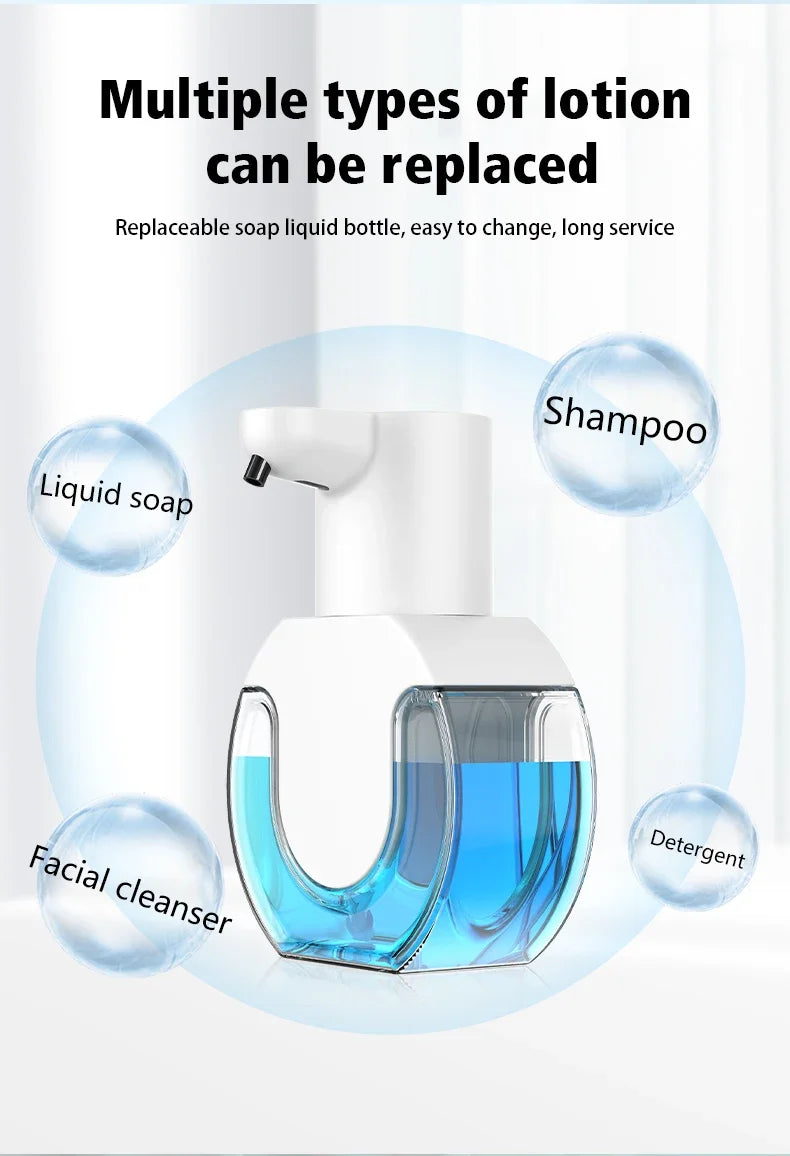 Dispensador automático de jabón de 420 ML, sin contacto, botella de desinfectante de manos con sensor infrarrojo, dispensador de jabón montado en la pared para baño