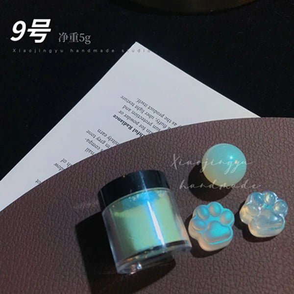 Net-5g Polarized Opal Powder Aurora Neon Nail Glitter Sequins Shiny " Shimmer Dust" Chrome Pigment for Manicure Rubbing on Nails