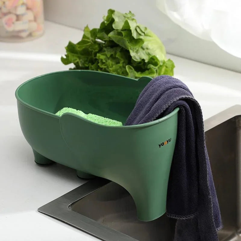 Filtro de canasta para desagüe de fregadero de cocina, filtro de residuos en forma de elefante, cestas colgantes para verduras, escurridor de lavado, estante de almacenamiento