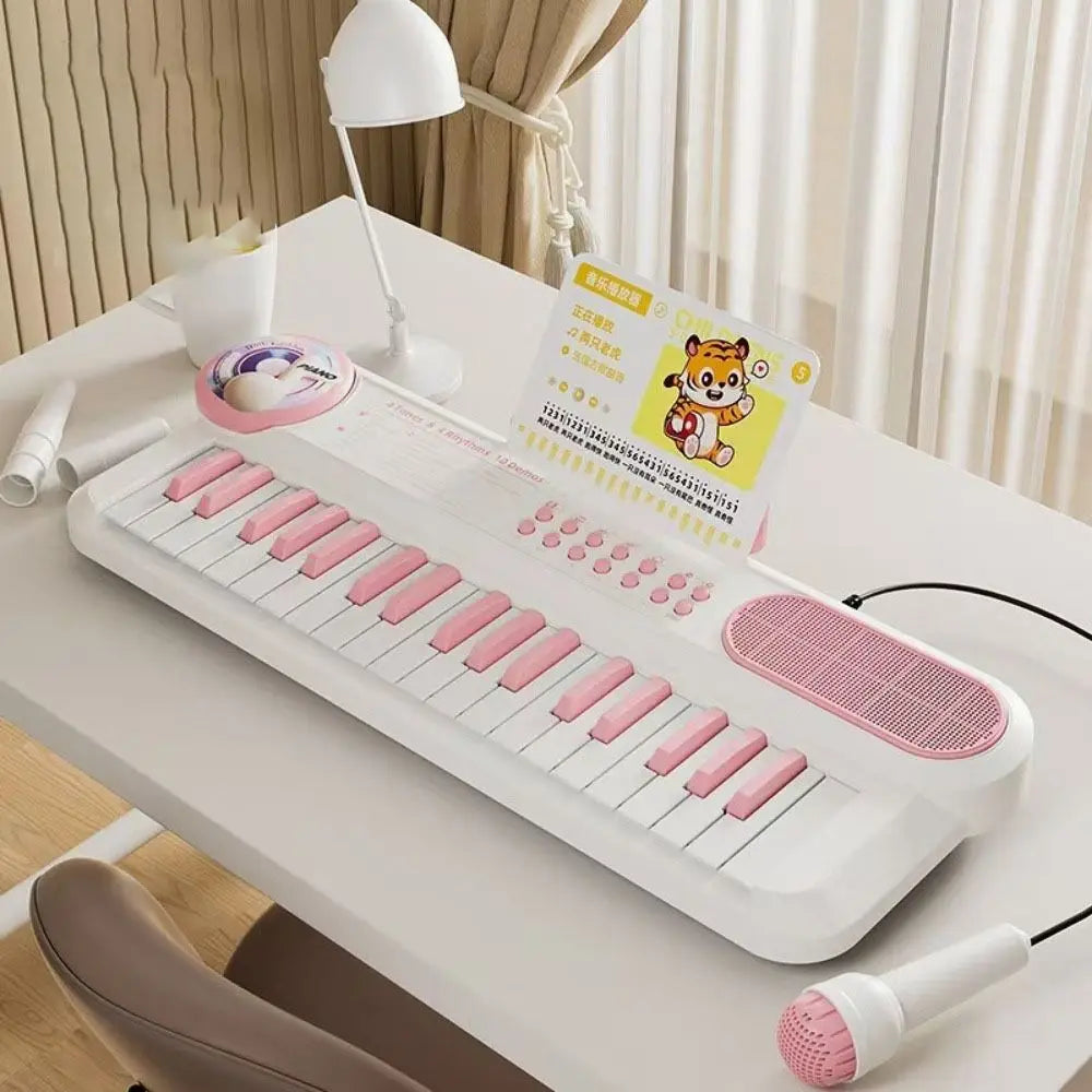Early Education 37 Keys Piano Keyboard Multifunctional with Microphone Electronic Piano Electronic Birthday Gift Musical Gift