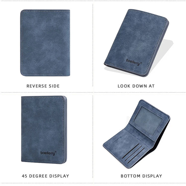 New Men's Short Wallet Simple Casual Card Clips Slim Male Wallet Driver's License Card Holder Thin Bifold Wallet For Man