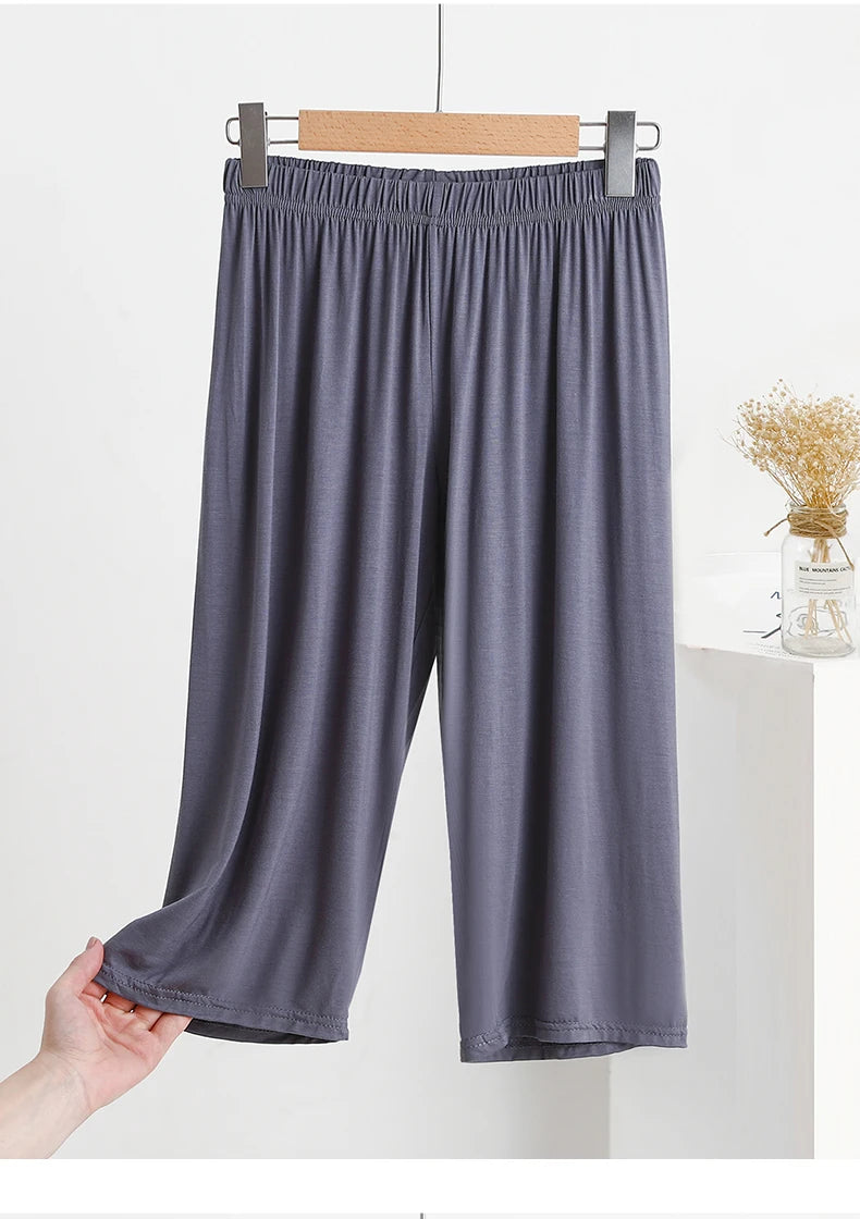 Modal Loose Sporty Summer Sleepwear Women's Casual Pants Straight Leg Wide Leg Big Size Thin Short Shorts Home Comfortable