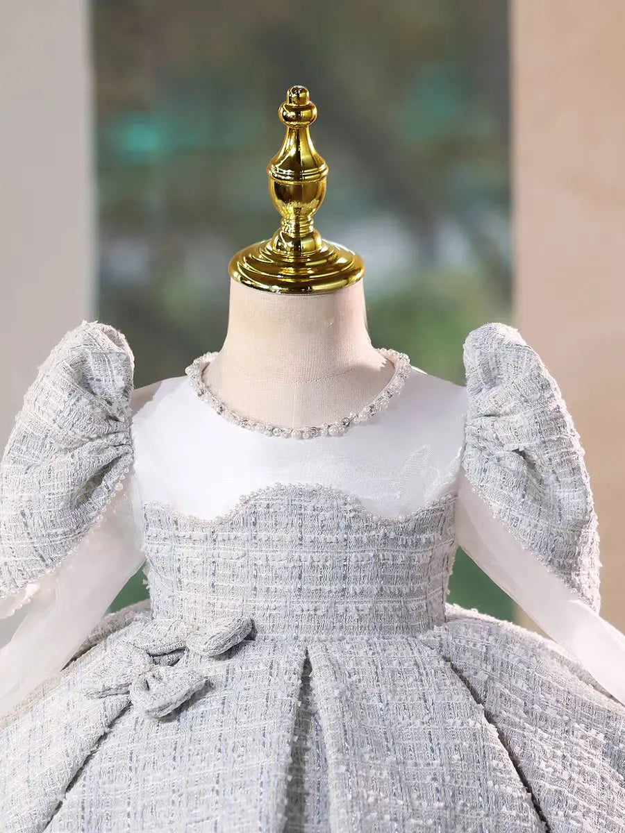 Dreamy Vow D208 Elegant Flower Girl Dress Long Sleeve Princess Kids Fomal Gown for Wedding Birthday Festival Party Pageant