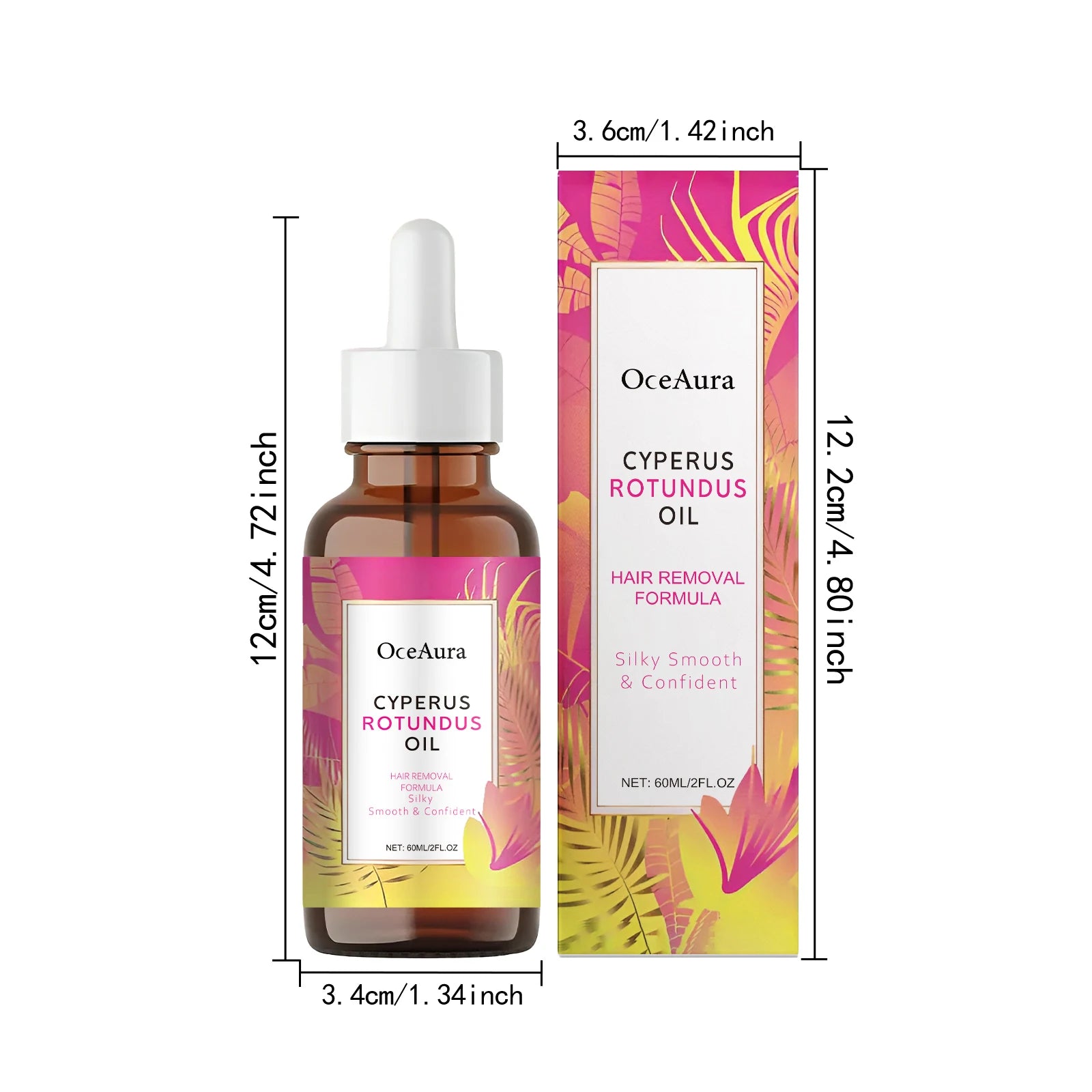 Cyperus Rotundus Hair Removal Care Oil Soothe Nourish Hair Reduction Deep Moisturizing After Shave Smooth Skin Non Greasy 60ml