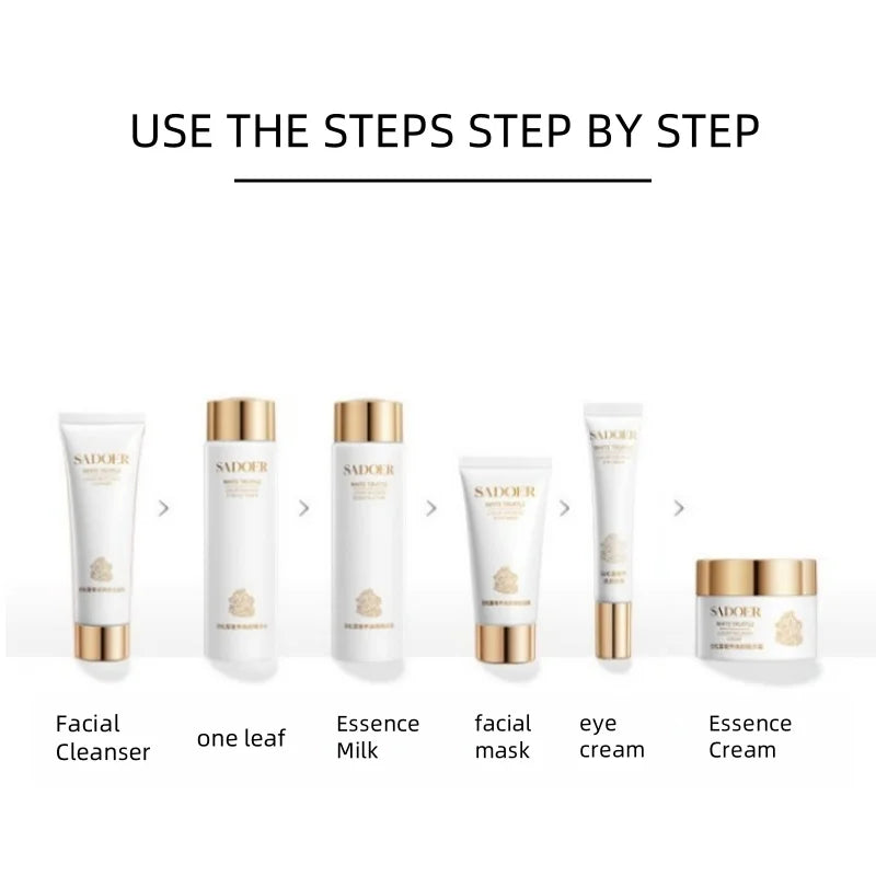 White Truffle Skin Care Six-Piece Set, Rich in Centella Asiatica Extract, Niacinamide and Other Skin-Beneficial Ingredients, Paired with Various Beautifying and Moisturizing Ingredients to Replenish the Skin's Moisture, Leavi