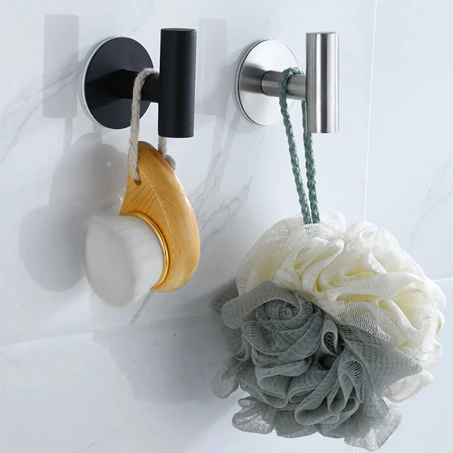 Ganchos Autoadhesivos de Acero Inoxidable Adhesivos de Pared Ganchos Colgantes Soporte para Abrigos Llaves Toallas Bolsos Sombreros Accesorios de Almacenamiento para el Hogar