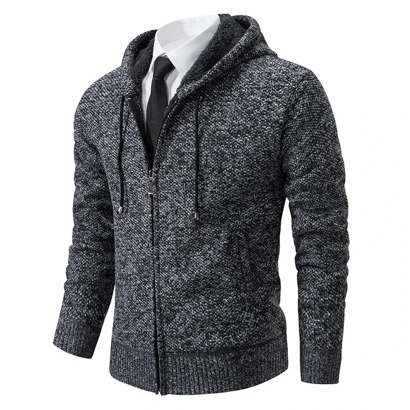 Mens Fleece Cardigan With Stand Collar Zipper Warm Autumn Winter Outerwear For Men Casual