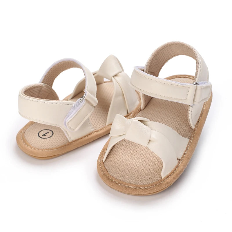 Cute and sweet spring and summer butterfly bow sandals for baby girls, comfortable and breathable walking shoes