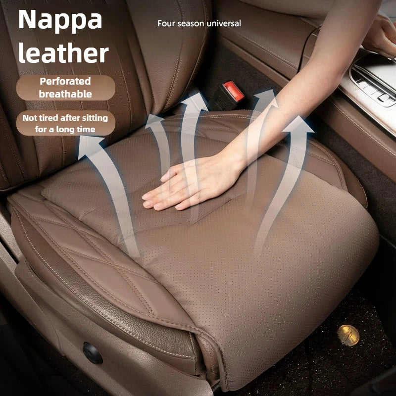 Car Seat Cushion New Waist Cushion for Most Cars Breathable and Ventilated Nappa Leather All Season Seat Cushion