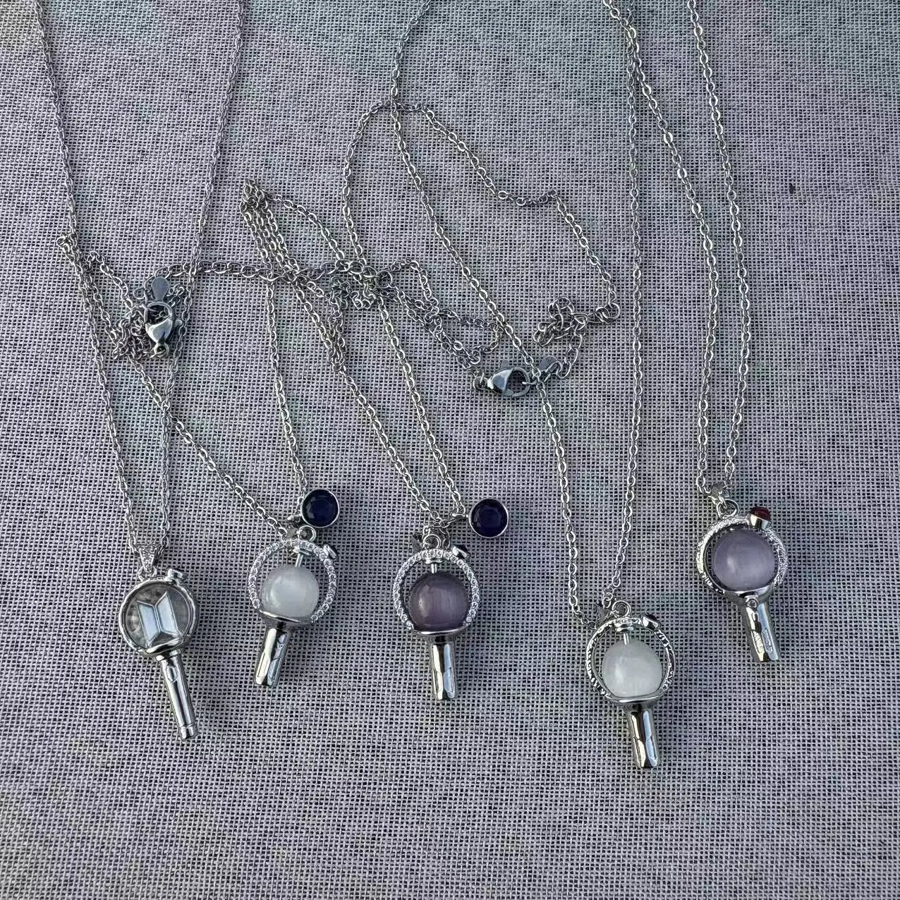 BT21 Clavicle Chain with Diamond Support Rod Series Purple and White Gift Clavicle Chain Daily Travel Accessories