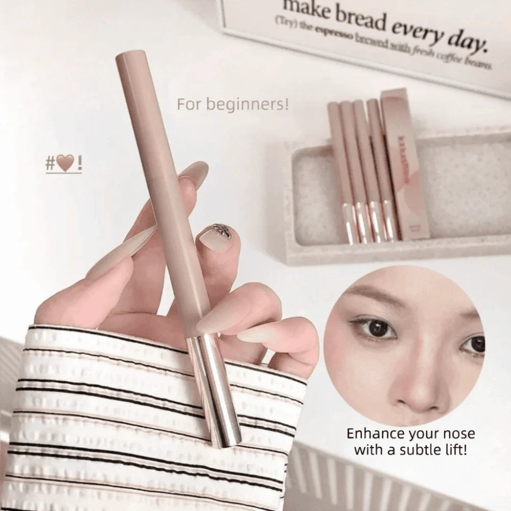 Long Lasting 3D Contouring Pen Waterproof Cream-Textured Facial Contour Stick 2in1 Design With Brush Nose Shadow Contour Pen