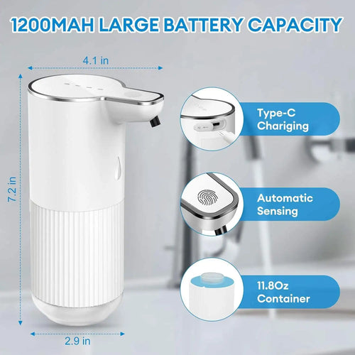 Dispensador de jabón automático sin contacto con sensor inteligente de 350 ML de capacidad para mesa o pared, bomba de desinfectante de manos para cocina y baño