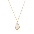 Irregular notch geometric fresh green pendant necklace collarbone chain titanium steel gold-plated color preservation