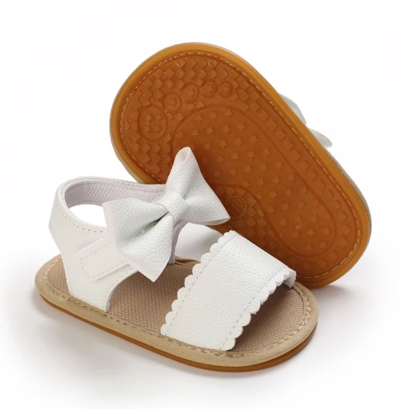 Baby Girl Summer Sandals 0-18 Months Cute Bow Rubber Sole First Walker Casual Comfortable Newborn Sneakers