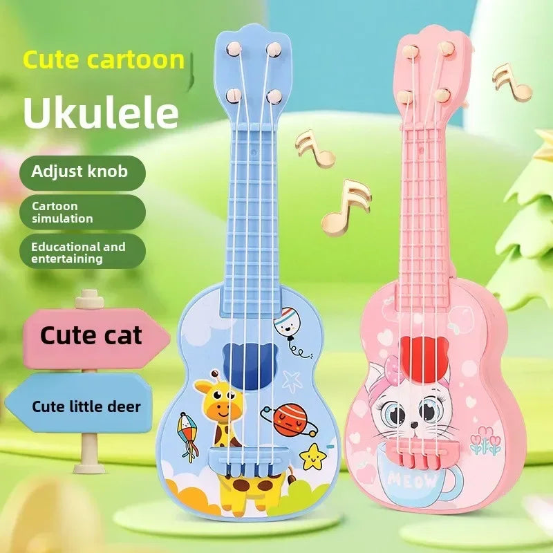 Mini Guitar Instrument Can Play Music Simulation Toy Ukulele Kids Guitar Toy Girl Boy Beginners Birthday Gift