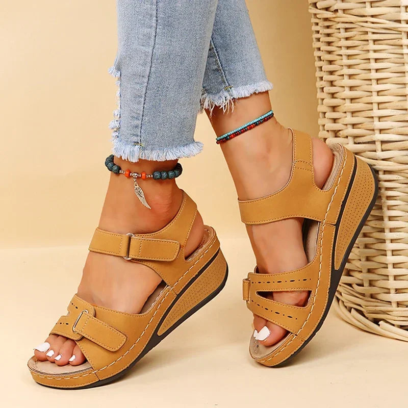 Women's Wedge Platform Sandals - Open Toe Casual Beach Shoes