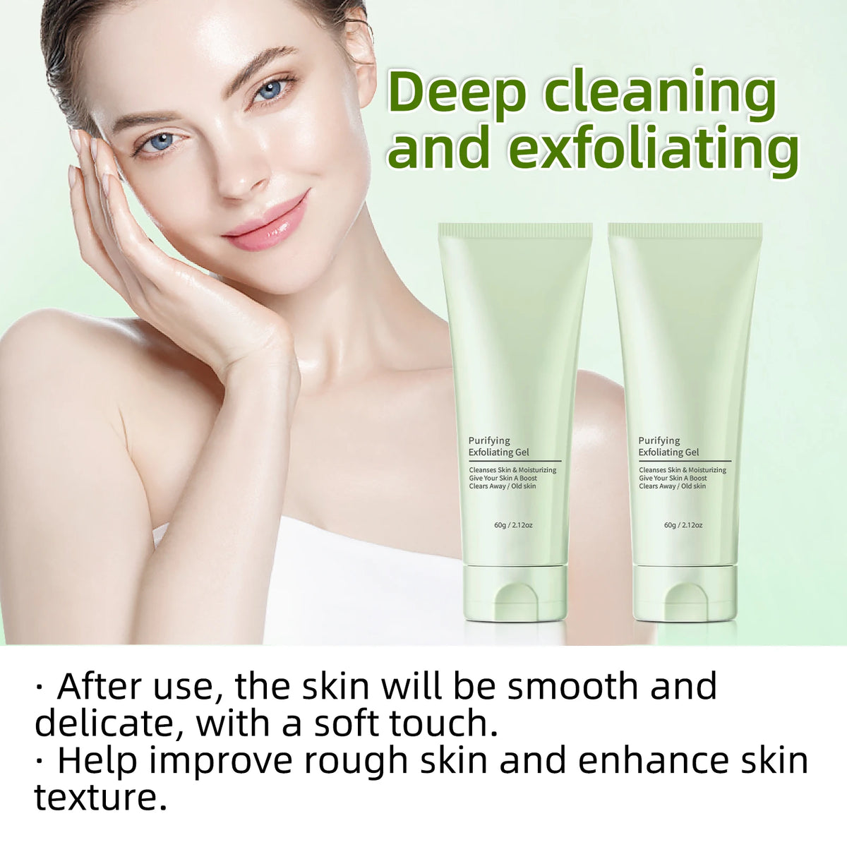 Facial Exfoliating Gel - Deep Cleansing & Blackhead Remover