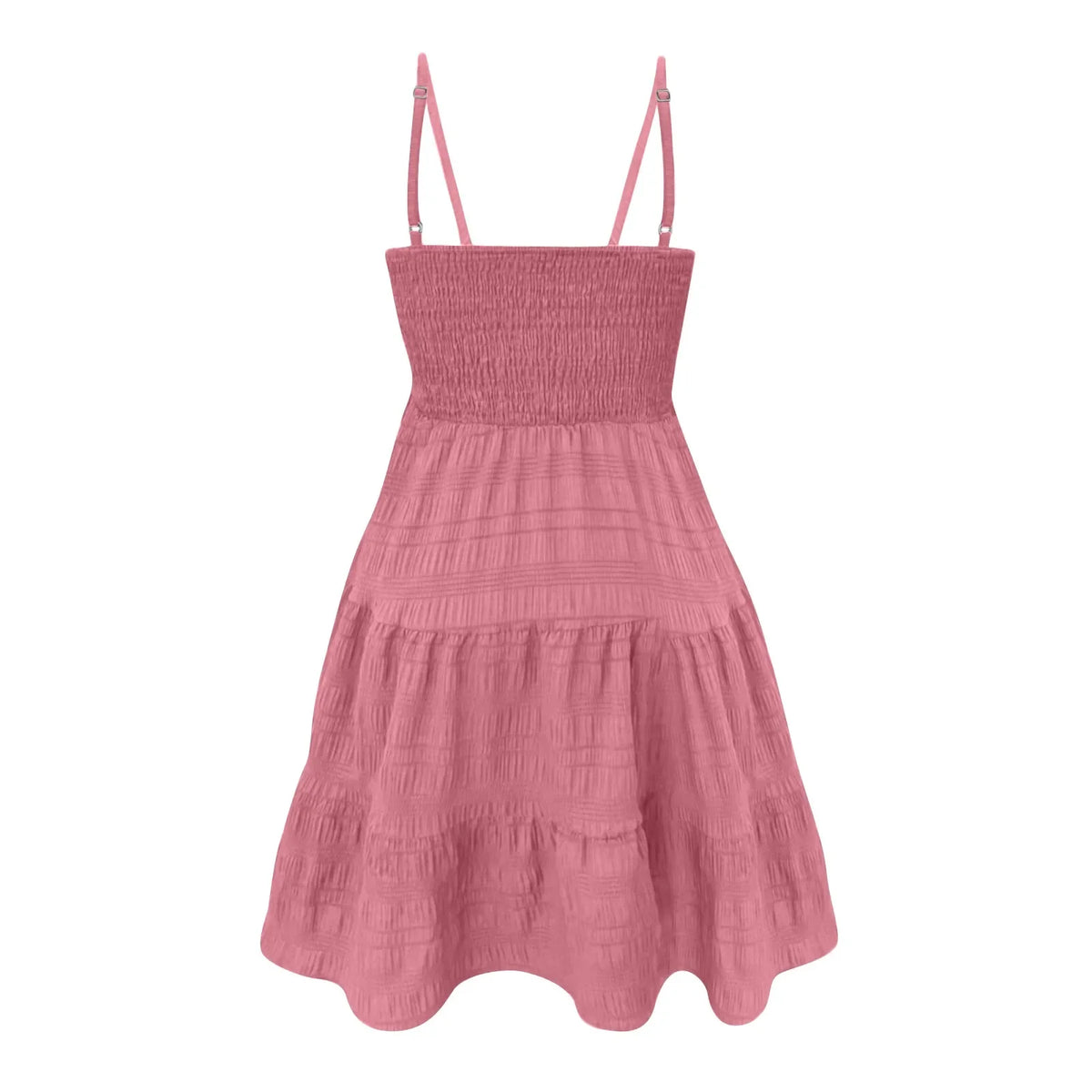 Bohemian Beach Sundress Women Sexy Sleeveless Backless Big Swing Mini Dress Solid Spaghetti Strap Ruffles Dress Summer Vestidos