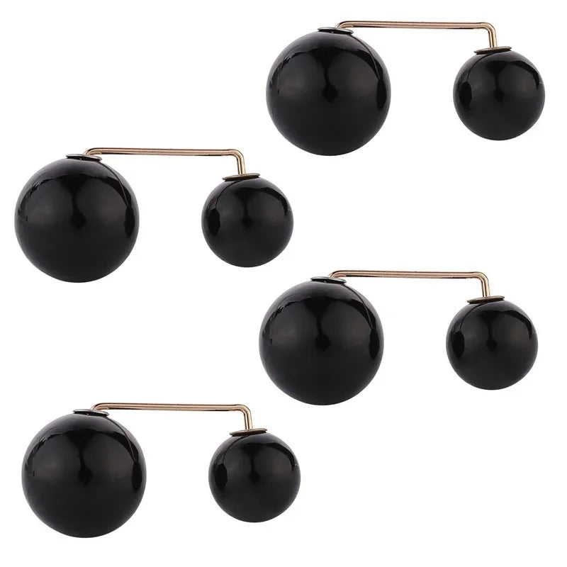 4-Piece Pearl Waistband Tightening Brooch Set - Alloy Lapel Pins