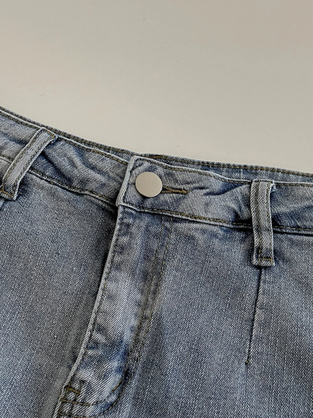 Personalized Asymmetrical Pleated Blue Denim Skirt High Waist Lining A-line Short Skirt Summer Fashion Hotsweet Women's Clothing