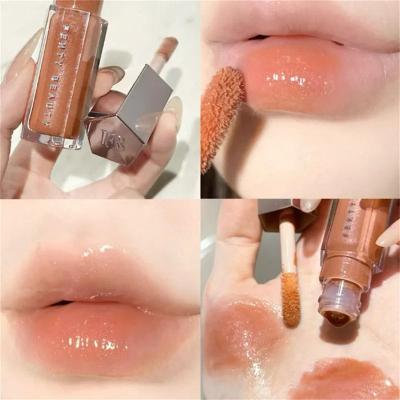 Fashion Fenty Beauty Lip Glaze Moisten Shine Glitter Lip Plumper Makeup For Beginner Liquid Lipstick Female Makeup Cosmetics
