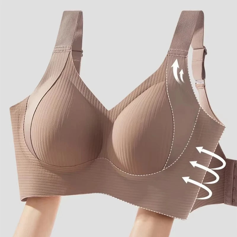 1/2Pcs Women'S'S Seamless Underwear, Thin Style, Large Breasts, Small Breasts, No Wires, Pull-Up And Anti-Sagging Large Size Bra
