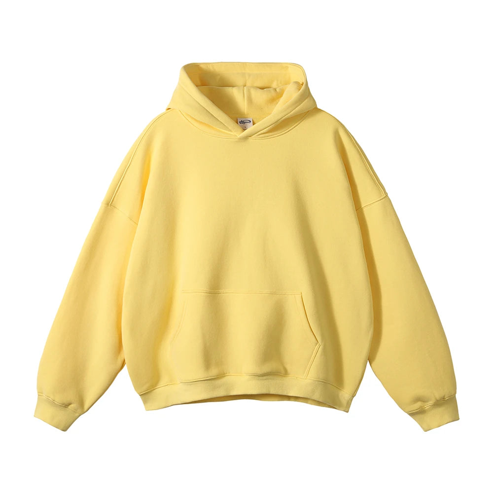 ZODF Men's Unisex Fleece Hoodie - 350gsm Oversized Winter Sweatshirt