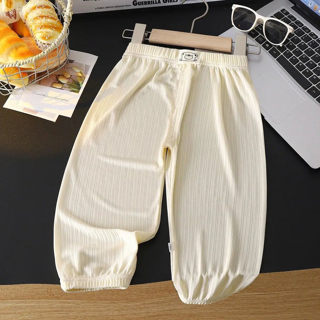 Summer New Kids Pants Anti-Mosquito Thin Breathable Trousers for Boys & Girls Korean Style Casual Beam Foot Child Pants