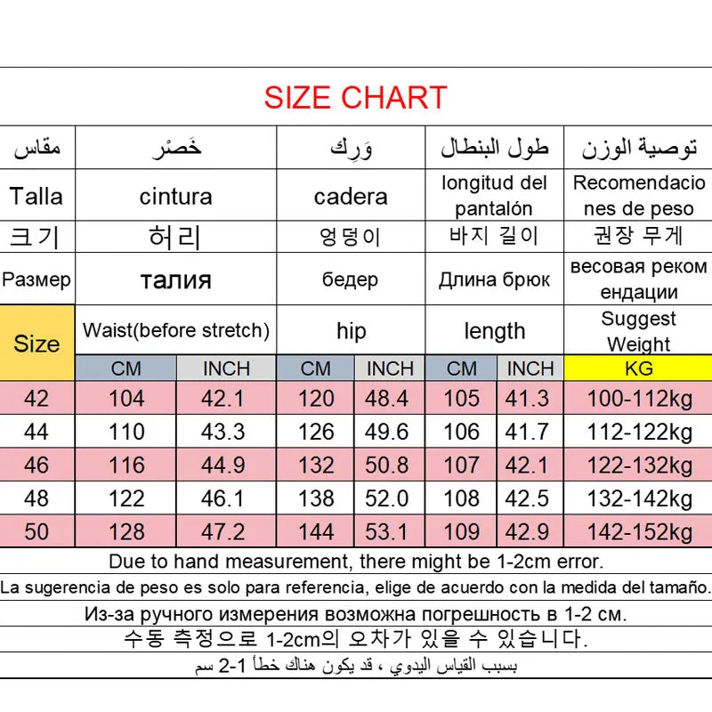 42-50 Plus Size Men's Jeans Business Casual Denim Pants High Waist Straight Leg Loose Elastic Comfortable Trousers Male Clothing