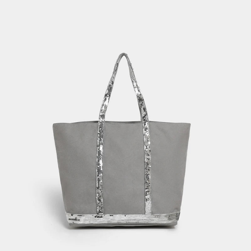 2025 Women's New Retro Shoulder Crossbody Bag Casual Handbag Canvas Shoulder Bag Sequin Large Capacity Tote Bag