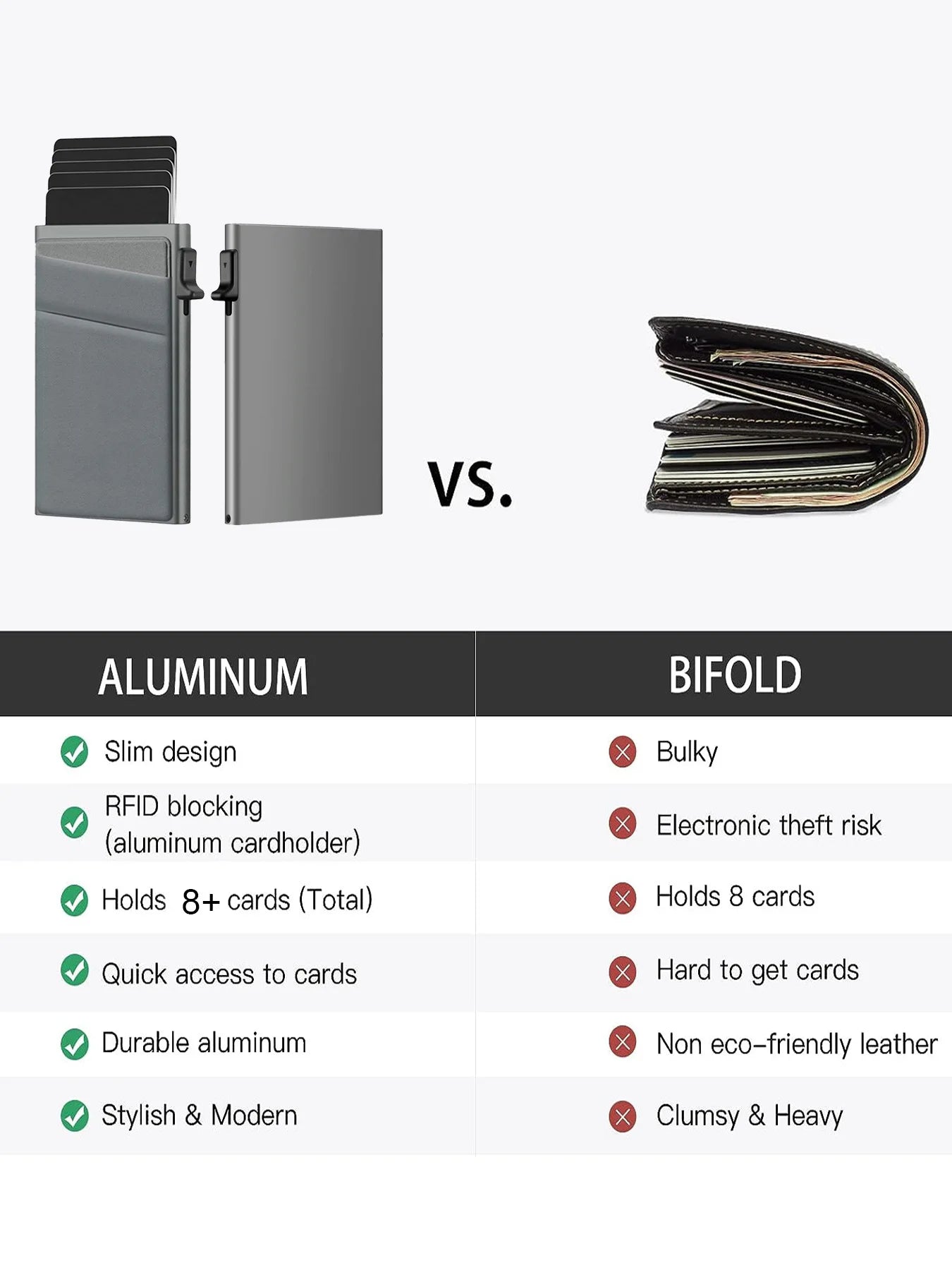 Anti-theft Cards Protectors Card Holder Minimalist Smart Wallet RFID Protection Aluminum Metal Box Cardholder Case Porte Carte