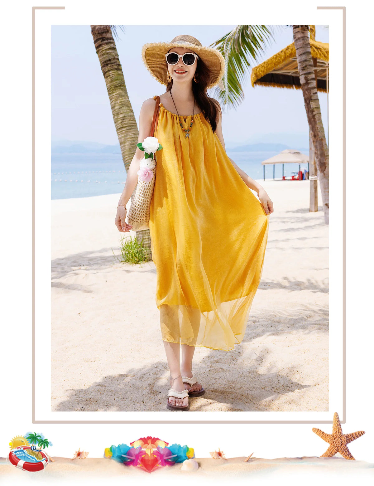 Vacation Family Matching Outfit Beach Mother‑Daughter Girls Yellow Maxi Dress Father‑Son Tops Shorts Sets Holiday Couple Clothes