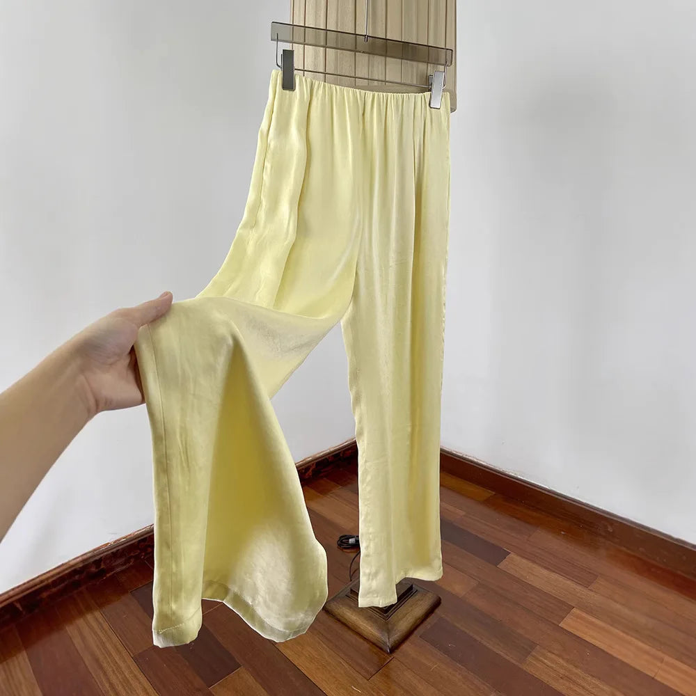 Women's High Waist Straight Leg Trousers - Casual Loose Fit