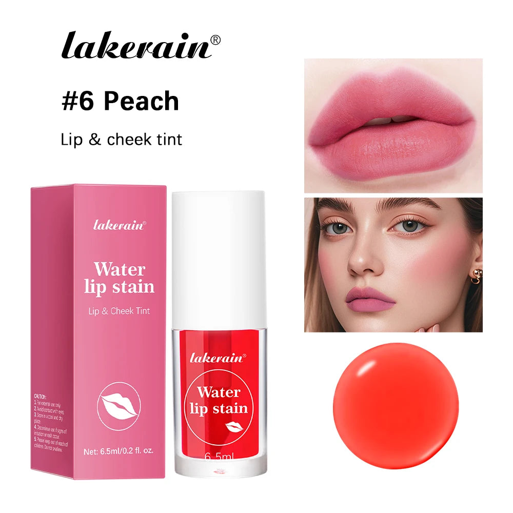 Lip Tint Stain 2 IN 1 Long Lasting Waterproof Lightweight Non-sticky Lipstick Transfer-Proof Matte Finish Liquid Blush Lip Gloss