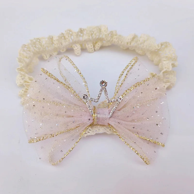White Lace Bow Baby Headbands for Girl Cute Bowknot Hair Band Elastic Infant Turban Newborn Headwear Baby Hair Accessories 머리띠