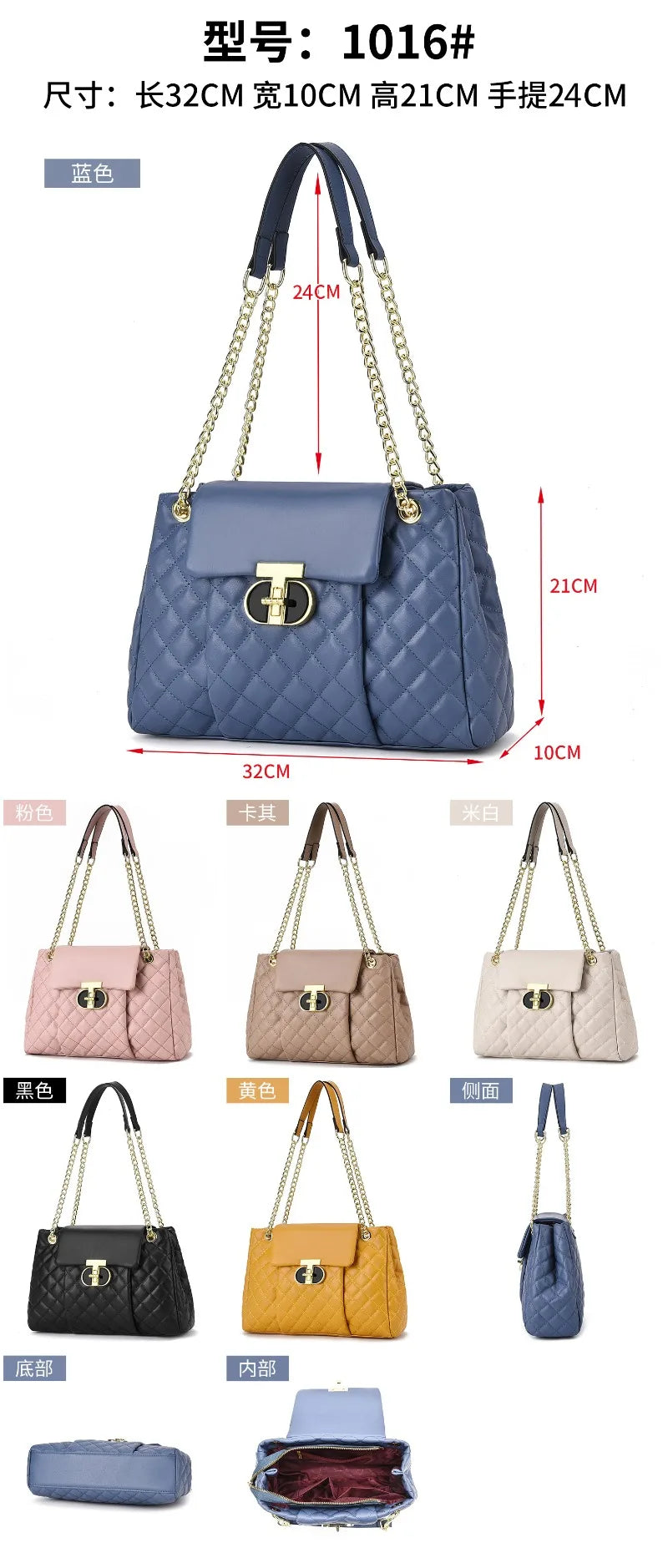 Luxury Brand Designer Women'S Handbag Large Capacity Classic Shoulder Bag Fashionable Casual Crossbody Bag Commuting Tote Bag