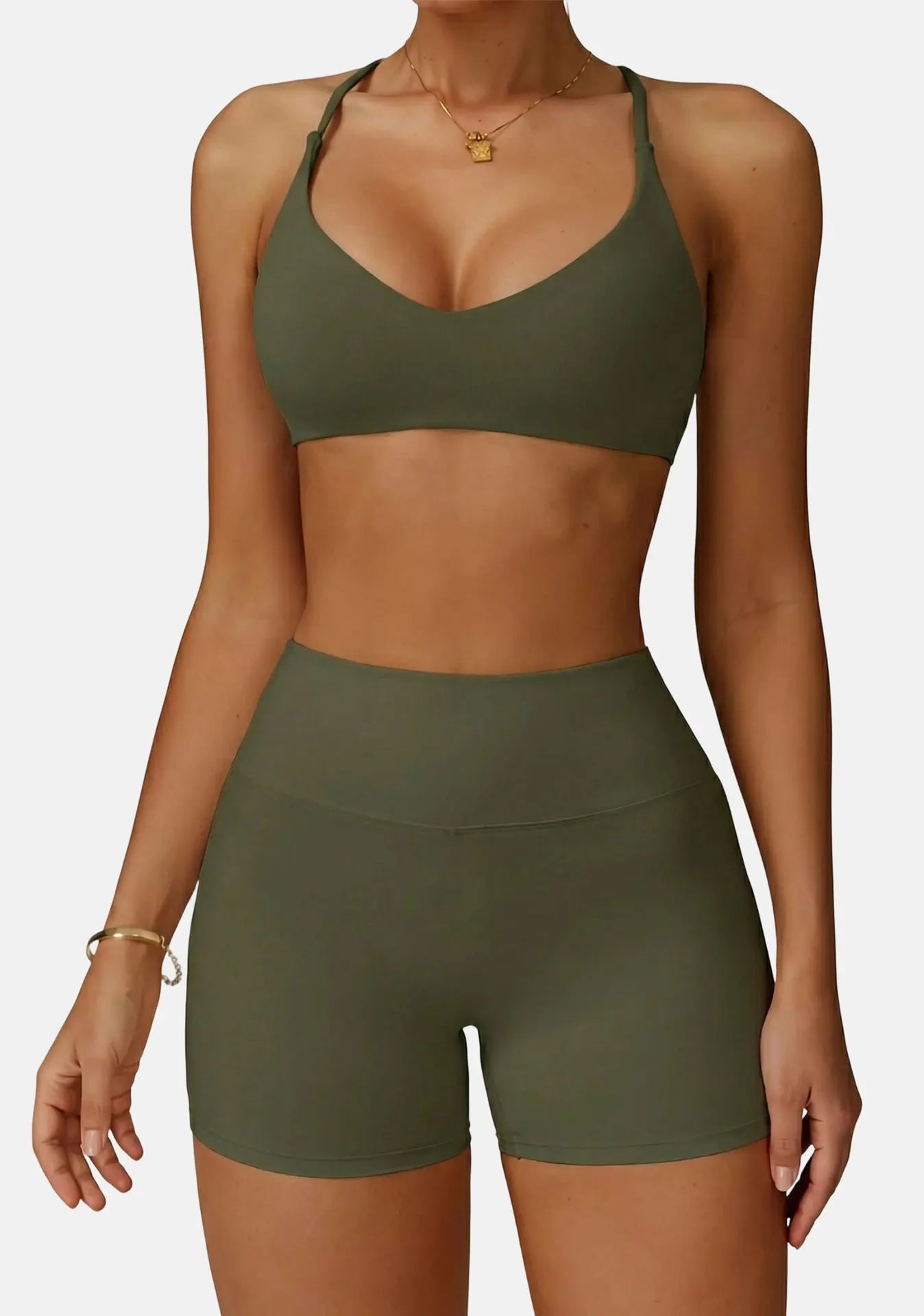 Solid Color Comprehensive Training Yoga Bra Women Fitness Bra Cross Back Sport Underwear Gym Top Hollow Back Push Up Chest Pad