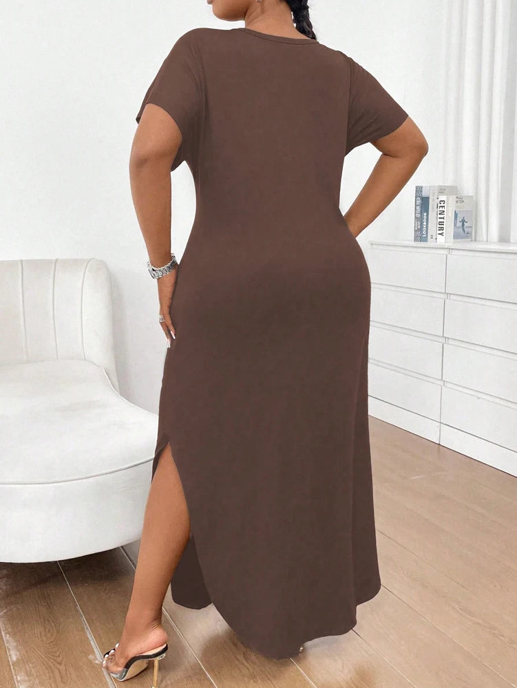 Plus Size Talla Grande Summer Long Dresses 2025 Casual Beach Maxi Loose Women's Dresses Comfortable Evening Gowns