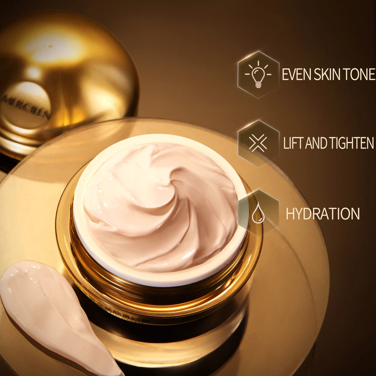 Mercilen Cordyceps Ganoderma Beauty Cream 50g, Daily Facial Care, Moisturizing and Firming Cream, Brightening and Concealing Blemishes, Even Skin Tone, Minimizes Pores, Long-Lasting Hydration and Radiance, Makes Skin Look You