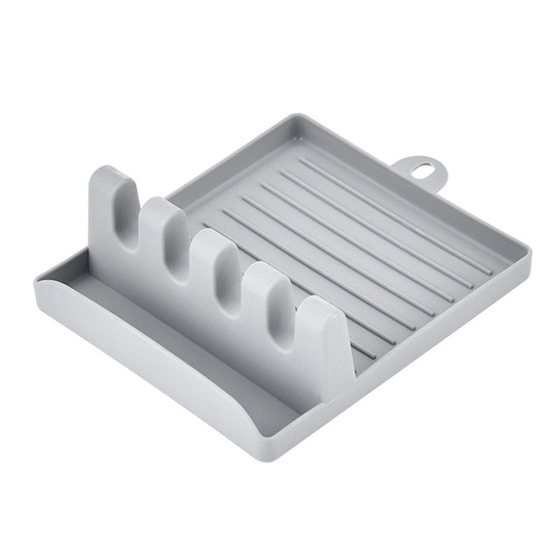 Soporte de cucharas de cocina, estante organizador de tenedores y espátulas de plástico, soporte antideslizante para palillos y cucharas