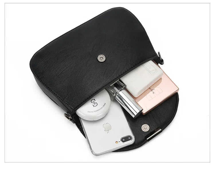 Soft Faux Leather Crossbody Bag, Metal Kangaroo Logo Mini Shoulder Purse, Adjustable Thin Strap Messenger Handbag for Women
