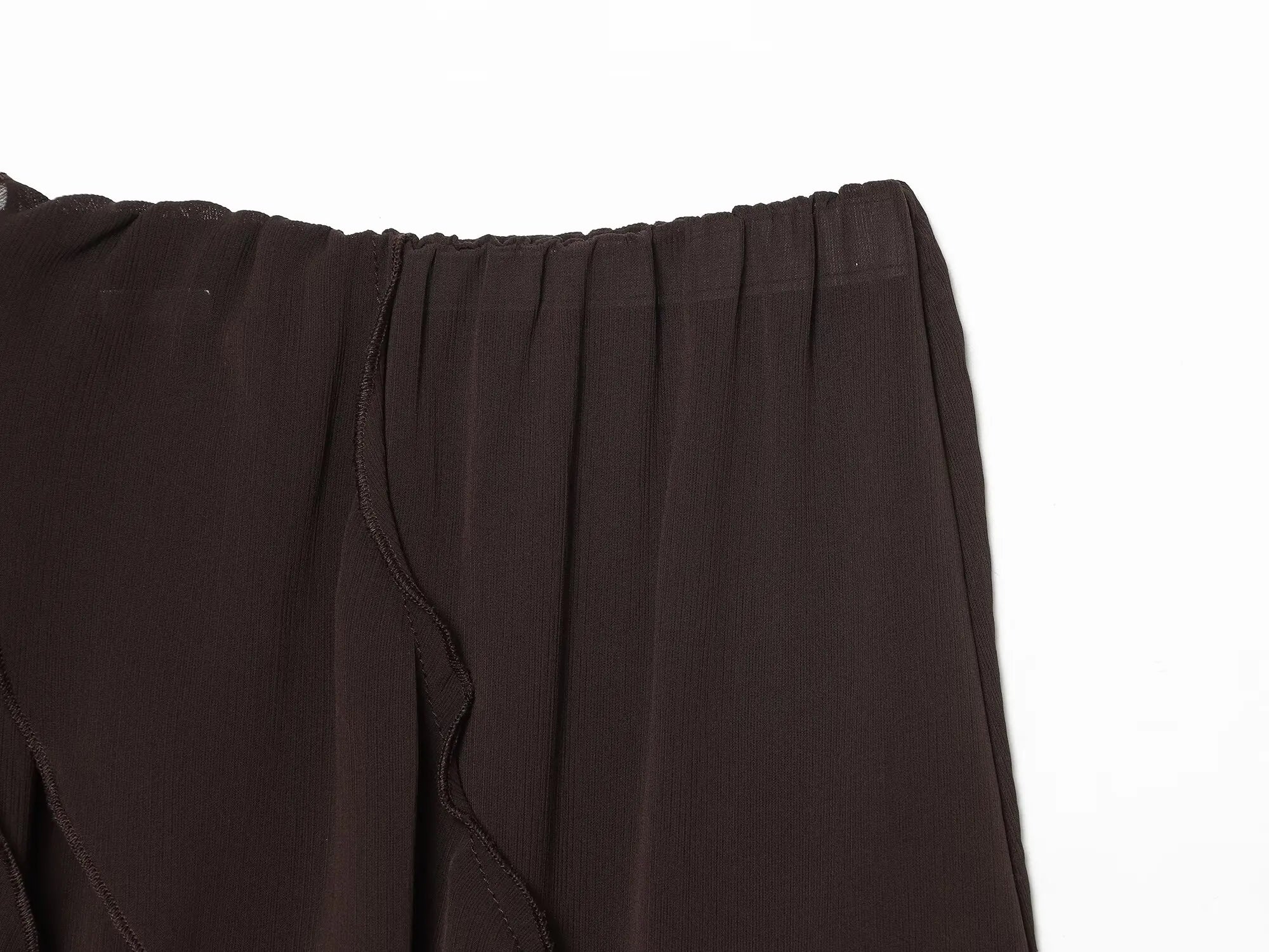 Women's Skirts Summer 2026 New Brown Ruffled Elastic Waist Skirts Women's Fashion Elegant Office Youth Summer Skirts Street