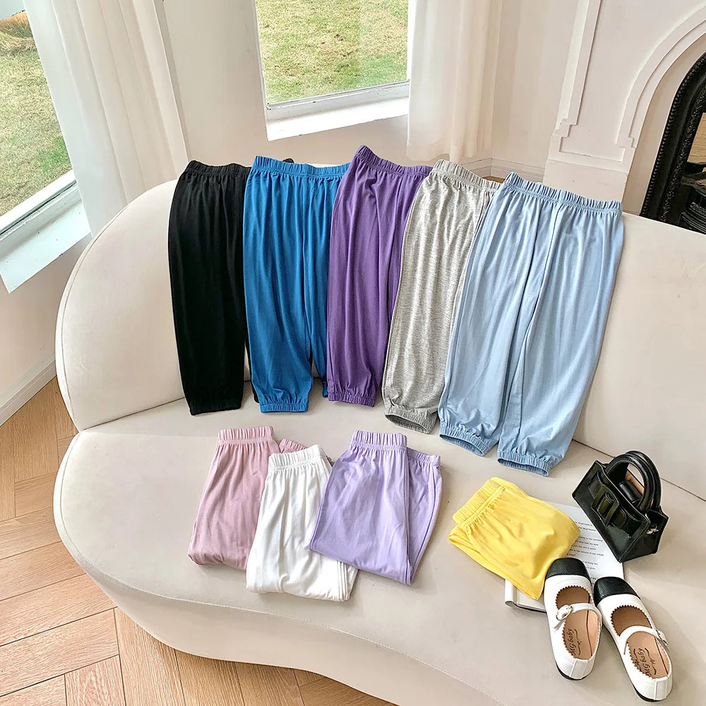 Sports Style Trousers Children Anti-Mosquito Long Pants For Summer Kids Modal Jogger Pants Girls