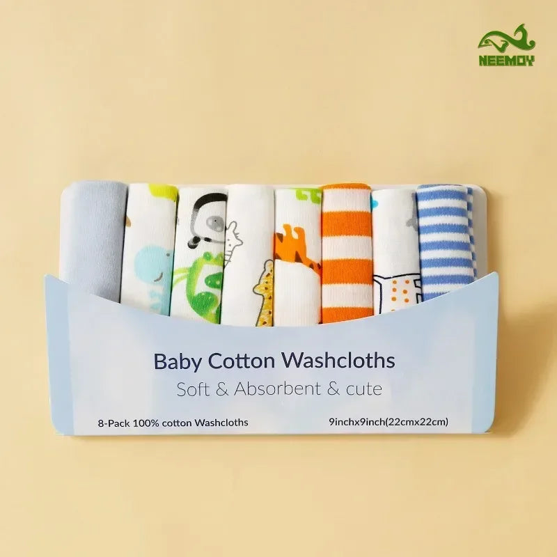 8Pcs Cotton Newborn Baby Towels Set Saliva Towel Nursing Towel Baby Boys Girls Bebe Toalha Washcloth Handkerchief Cloth Wipes