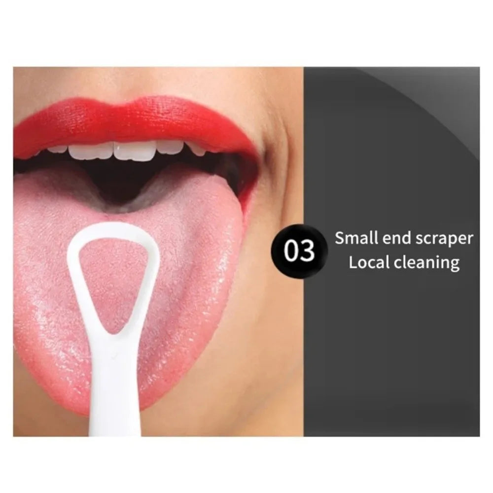 Triple Effect Tongue Scraper Silicone Brush Oral Cleaning Brush Fresh Breath Reusable Tongue Scraping Brush Halitosis Clean